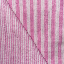 Yarn-Dyed Double Gauze 0 Off-White / Bubblegum Pink